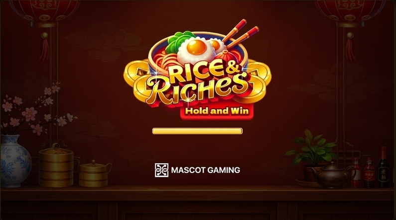 Introduction Screen - Rice and Riches Mascot Gaming All Pays 