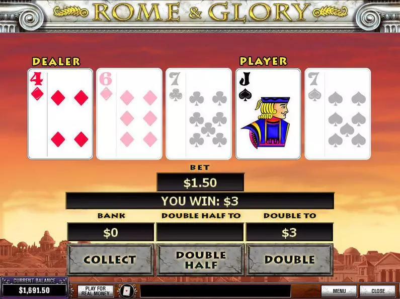 Gamble Screen - Rome and Glory PlayTech Video 