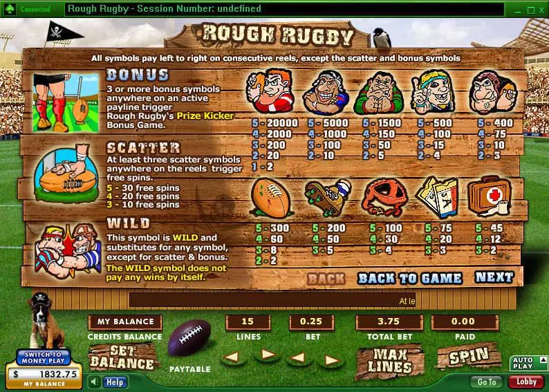 Info and Rules - Rough Rugby 888 Video 