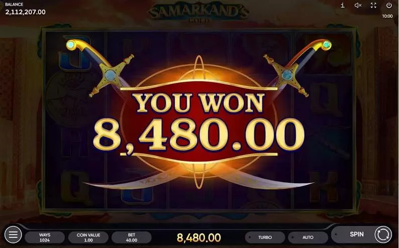 Winning Screenshot - Samarkand's Gold Endorphina Fixed Lines 