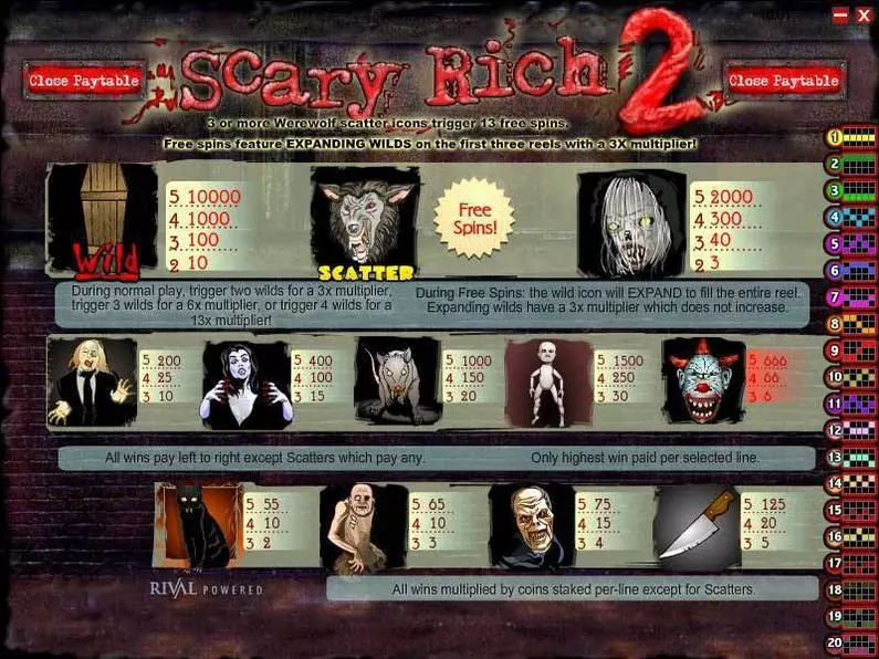 Info and Rules - Scary Rich 2 Rival Video 