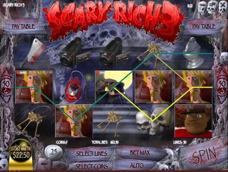 Main Screen Reels - Scary Rich 3 Rival Bonus Round 