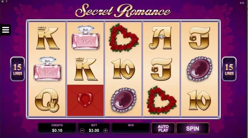 Main Screen Reels - Secret Romance Microgaming Fixed Lines 