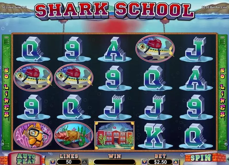 Main Screen Reels - Shark School RTG Bonus Round 