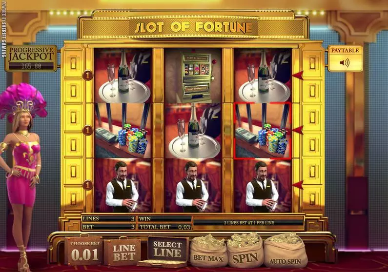 Main Screen Reels - Slot of Fortune Sheriff Gaming Classic 