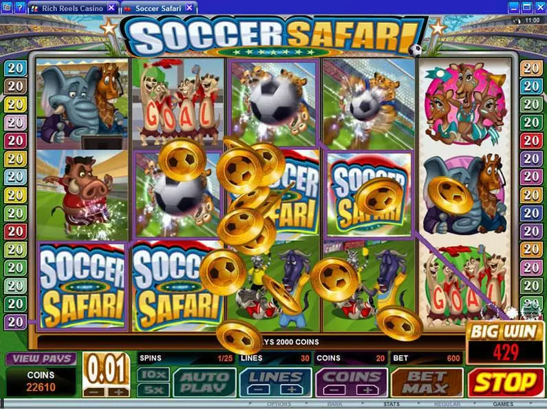 Bonus 1 - Soccer Safari Microgaming Coin Based 