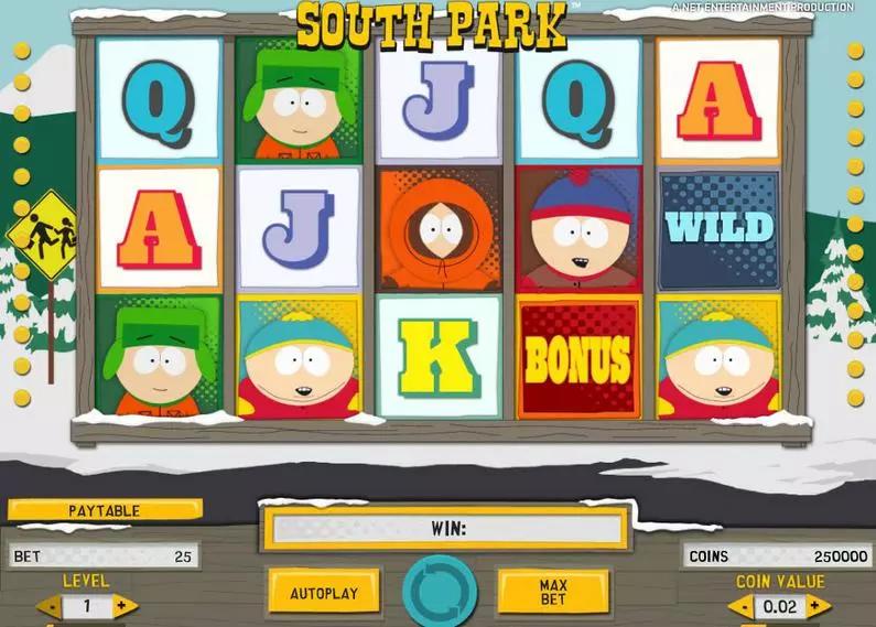 Main Screen Reels - South Park NetEnt Bonus Round 
