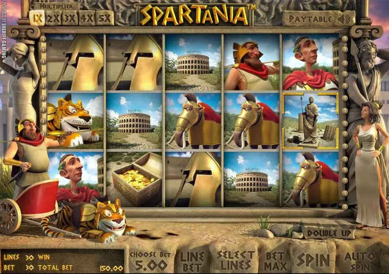 Main Screen Reels - Spartania StakeLogic 3D Slot 