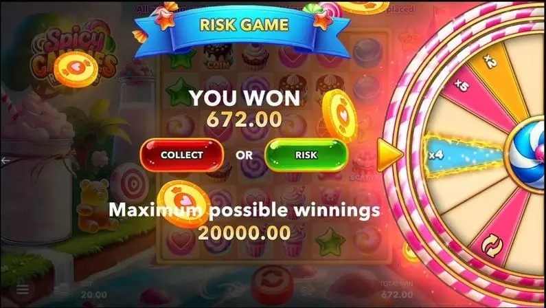 Introduction Screen - Spicy Candies. Rockblocks Mascot Gaming Pay Lines 