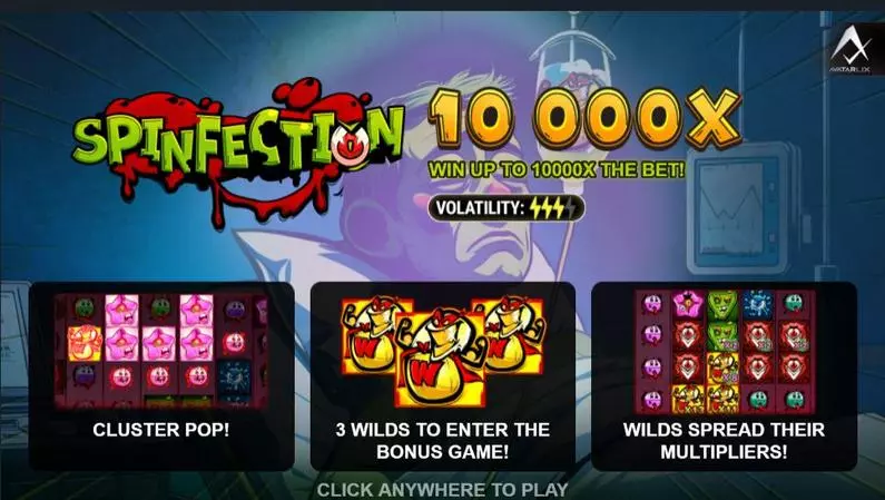 Introduction Screen - Spinfection AvatarUX Cascading Reels 
