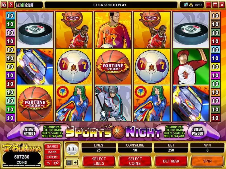 Main Screen Reels - Sports Night Microgaming Coin Based 