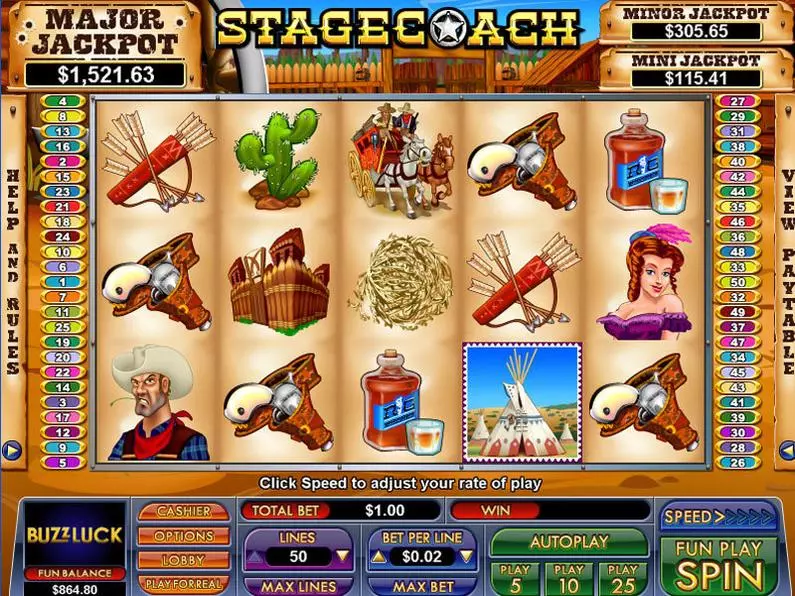 Main Screen Reels - Stagecoach NuWorks Bonus Round 