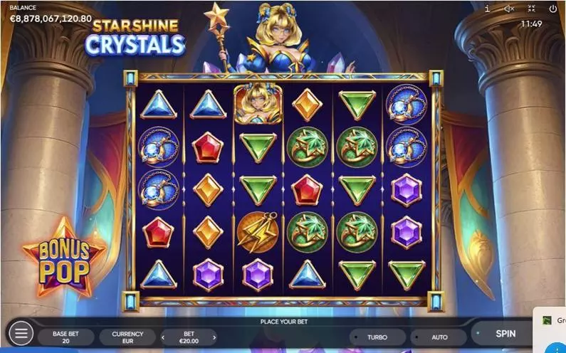 Main Screen Reels - Starshine Crystals Endorphina Casual game 