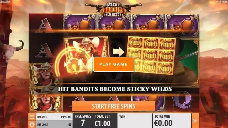 Bonus 1 - Sticky Bandits: Wild Return Quickspin  