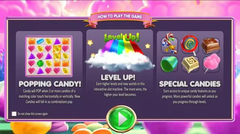 Info and Rules - Sugar Pop BetSoft Cascading Reels ToGo TM