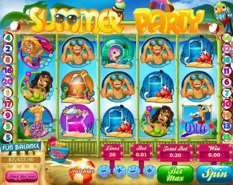 Main Screen Reels - Summer Party Topgame Bonus Round 