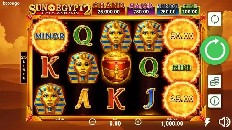 Main Screen Reels - Sun of Egypt 2 Booongo Hold and Win 