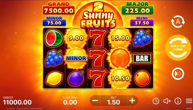 Main Screen Reels - Sunny Fruits 2: Hold and Win Playson  