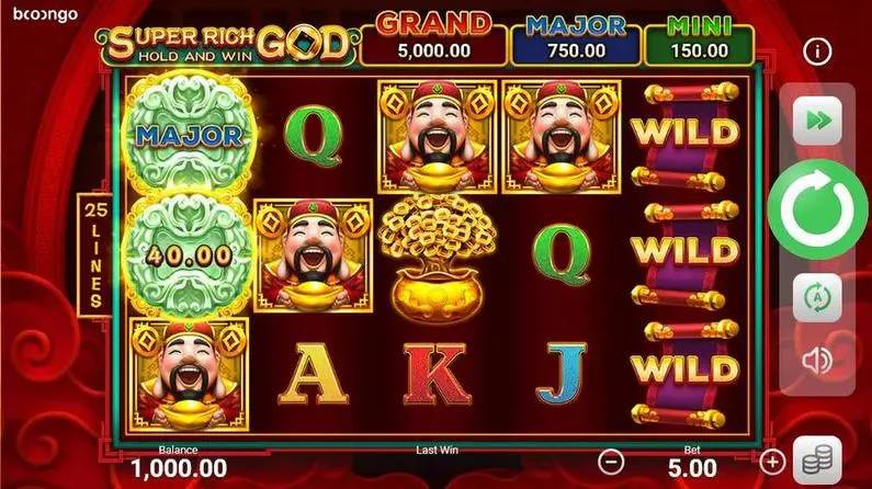 Main Screen Reels - Super Rich God: Hold and Win Booongo Hold and Win 