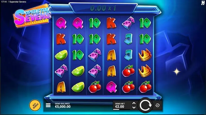 Main Screen Reels - Superstar Sevens Hacksaw Gaming  