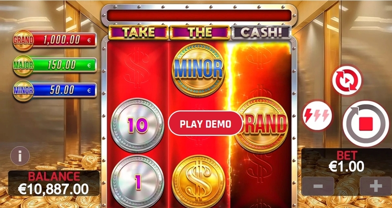 Main Screen Reels - Take the Cash Red Rake Gaming  