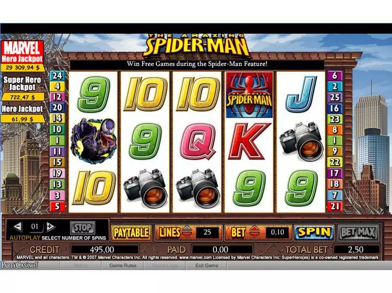 Main Screen Reels - The Amazing Spider-Man bwin.party Video 