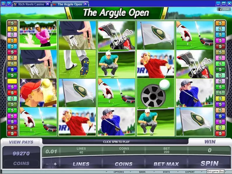 Main Screen Reels - The Argyle Open Microgaming Video 