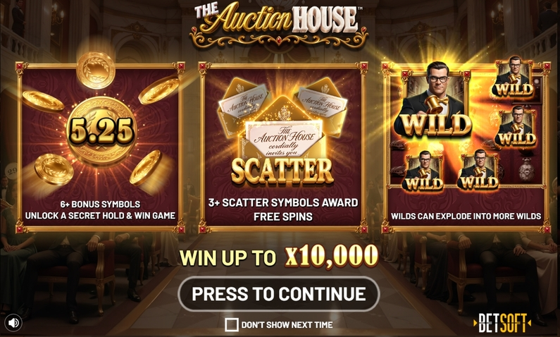 Info and Rules - The Auction House BetSoft Buy Bonus 