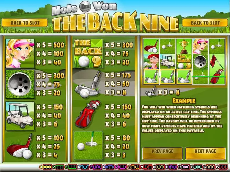 Info and Rules - The Back Nine Rival Video iSlot