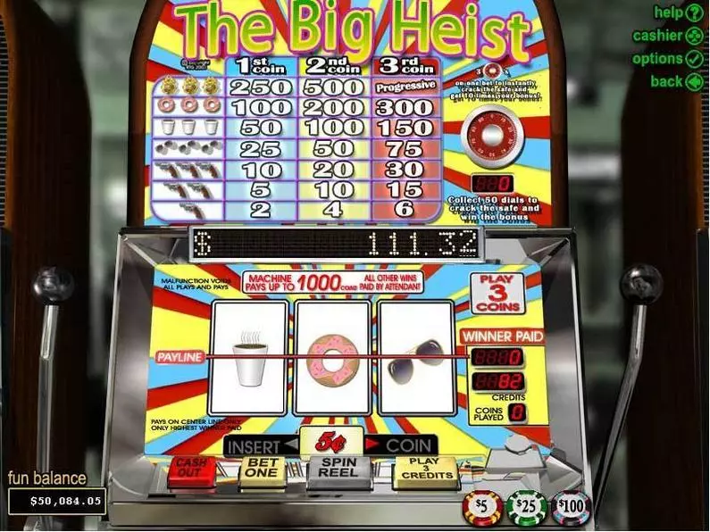 Main Screen Reels - The Big Heist RTG Coin Based 