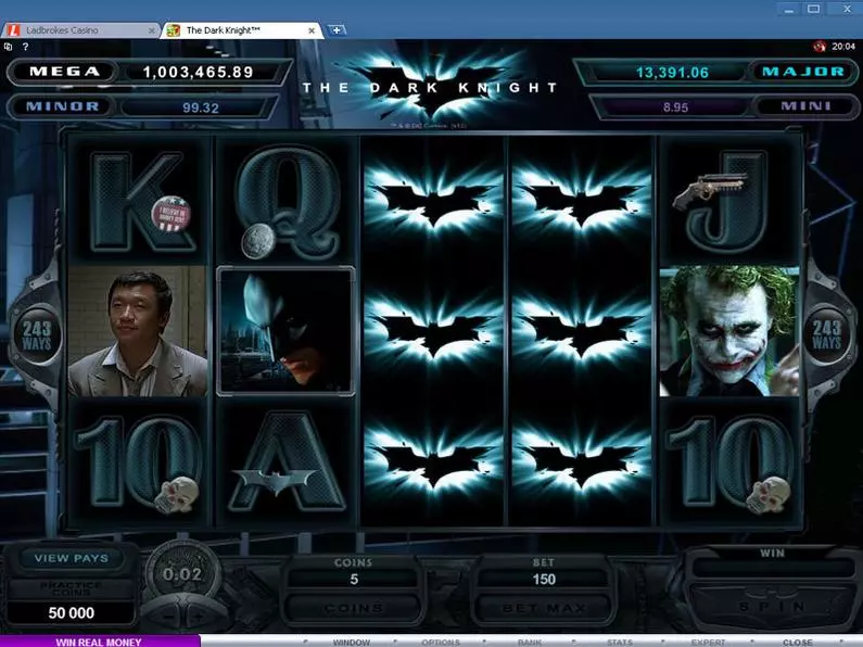 Main Screen Reels - The Dark Knight Microgaming Coin Based 