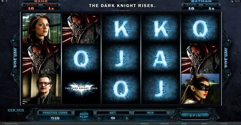Main Screen Reels - The Dark Knight Rises Microgaming 243 Ways 