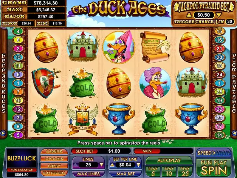 Main Screen Reels - The Duck Ages NuWorks Extra Bet 