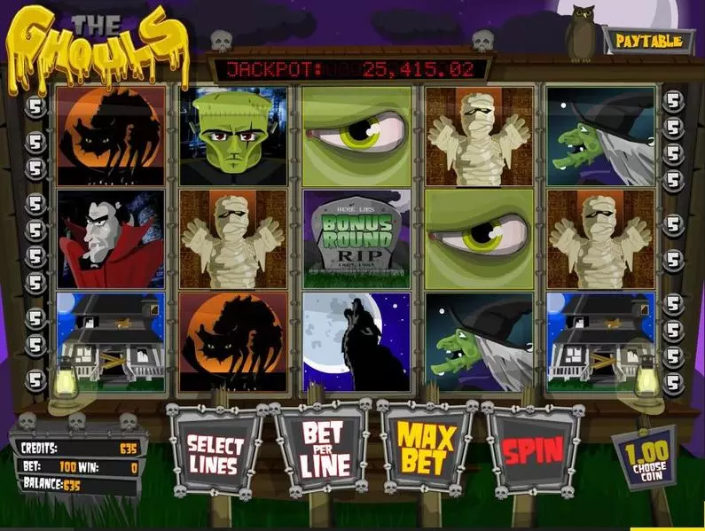 Introduction Screen - The Ghouls BetSoft Bonus Round Slots3 TM