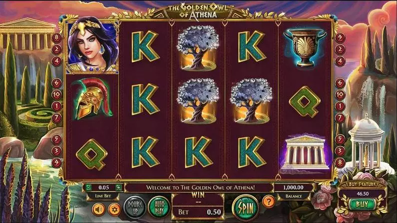 Info and Rules - The Golden Owl of Athena BetSoft Classic Slots3 TM