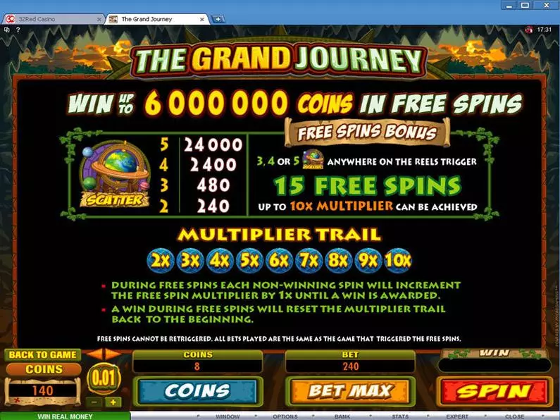Bonus 1 - The Grand Journey Microgaming Coin Based 