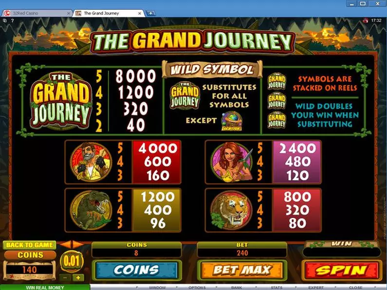 Info and Rules - The Grand Journey Microgaming Coin Based 