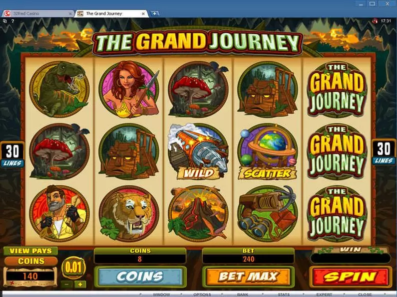 Main Screen Reels - The Grand Journey Microgaming Coin Based 