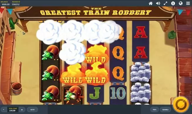 Main Screen Reels - The Greatest Train Robbery Red Tiger Gaming  