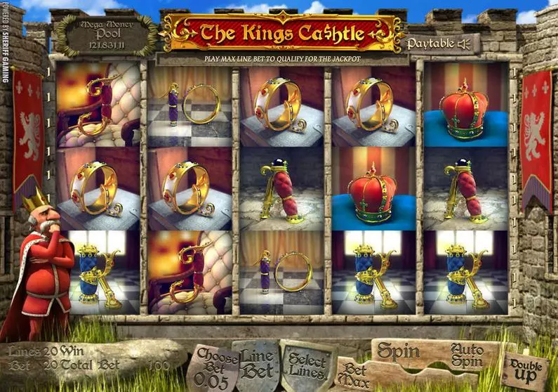 Main Screen Reels - The King's Ca$htle Sheriff Gaming 3D Slot 