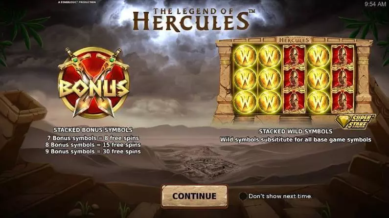 Info and Rules - The Legend of Hercules StakeLogic  