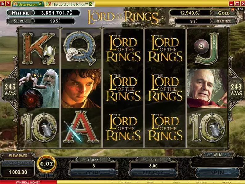 Main Screen Reels - The Lord of the Rings Microgaming Video 