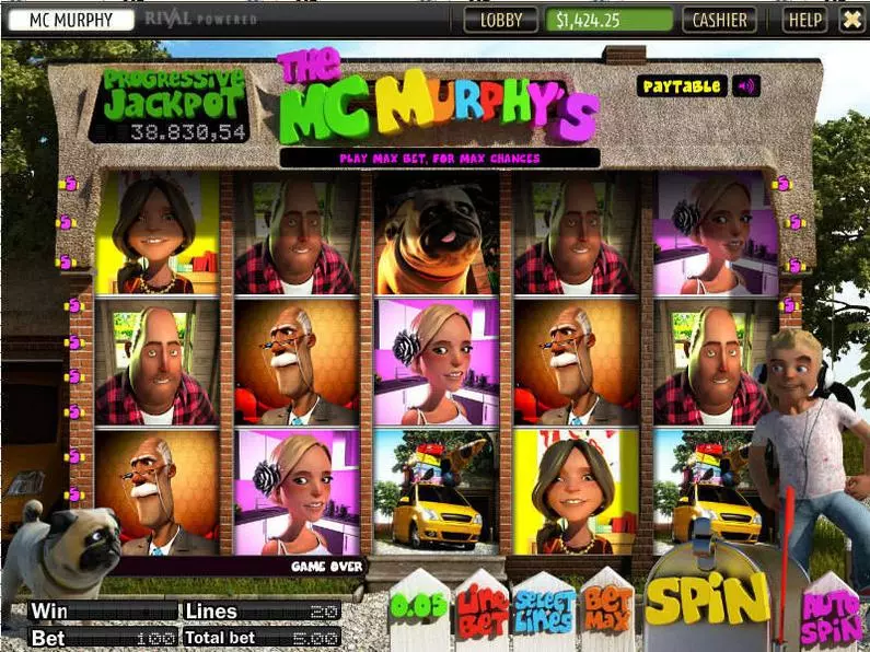 Main Screen Reels - The McMurphy's Sheriff Gaming 3D Slot 