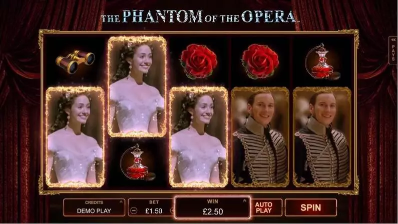 Main Screen Reels - The Phantom of the Opera Microgaming 243 Ways 