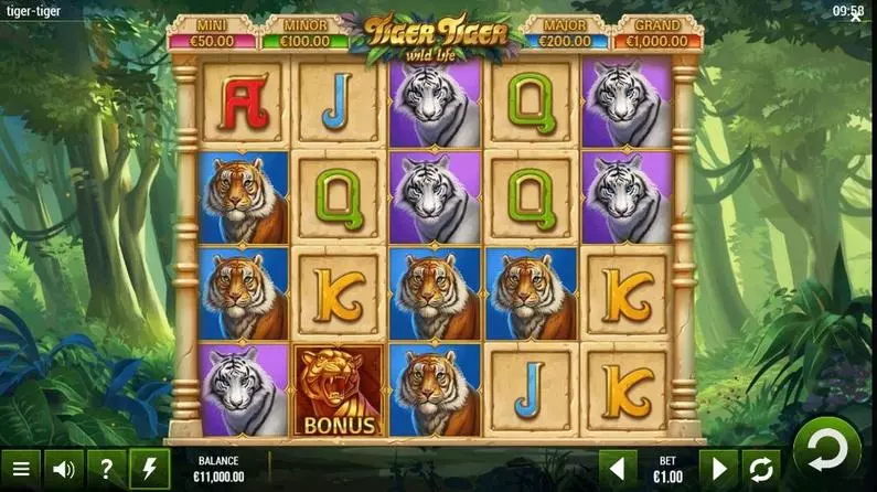 Main Screen Reels - Tiger Tiger Wild Life G.games  
