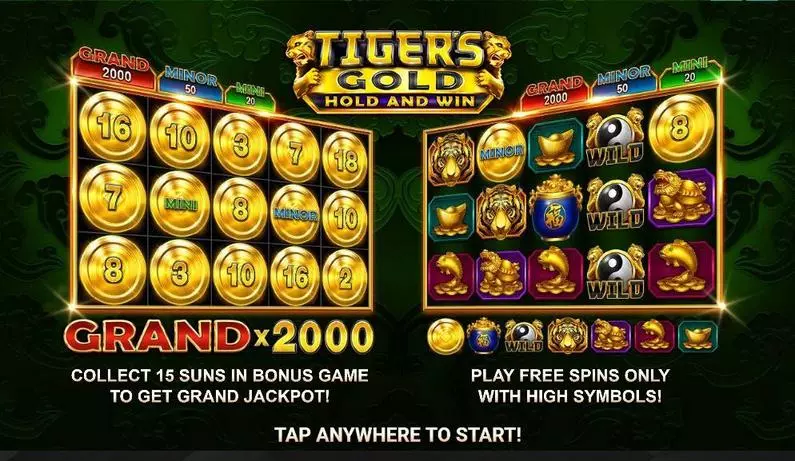 Info and Rules - Tiger's Gold: Hold and Win Booongo Bonus Round 