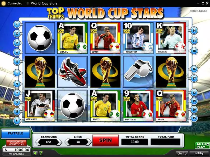 Main Screen Reels - Top Trumps World Cup Stars 888 Video 