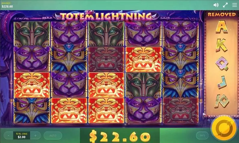 Main Screen Reels - Totem Lightning Red Tiger Gaming  