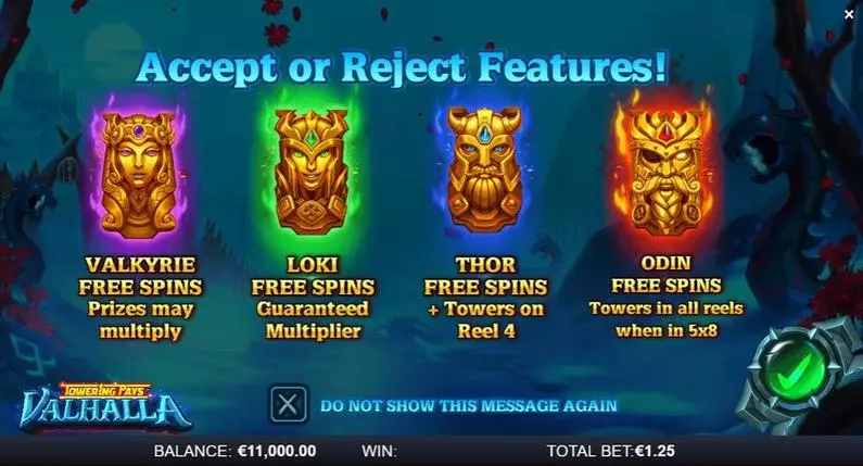 Free Spins Feature - Towering Pays Valhalla ReelPlay Buy Bonus 