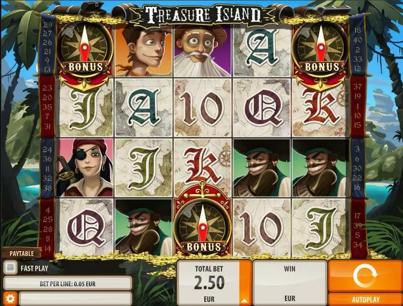 Main Screen Reels - Treasure Island Quickspin Bonus Round 